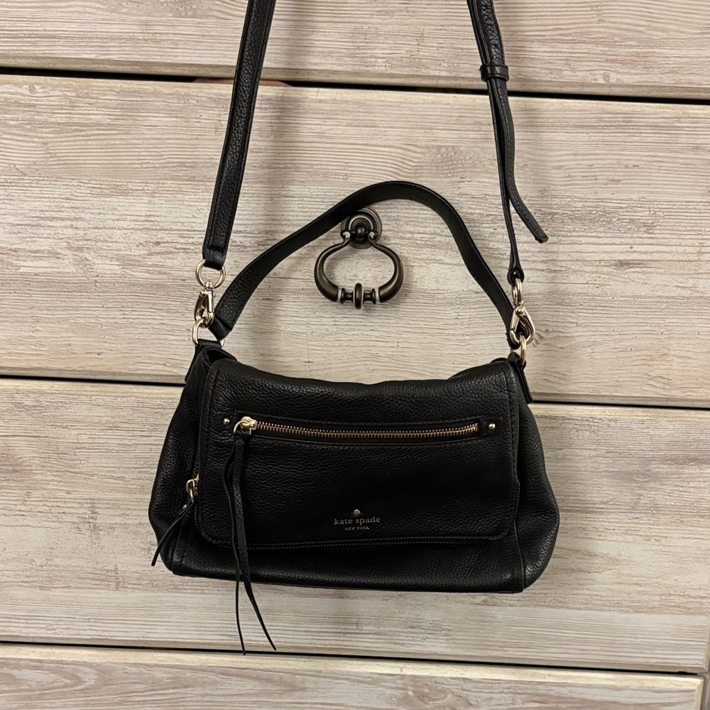 Kate Spade Black Crossbody Bag with Gold Accents